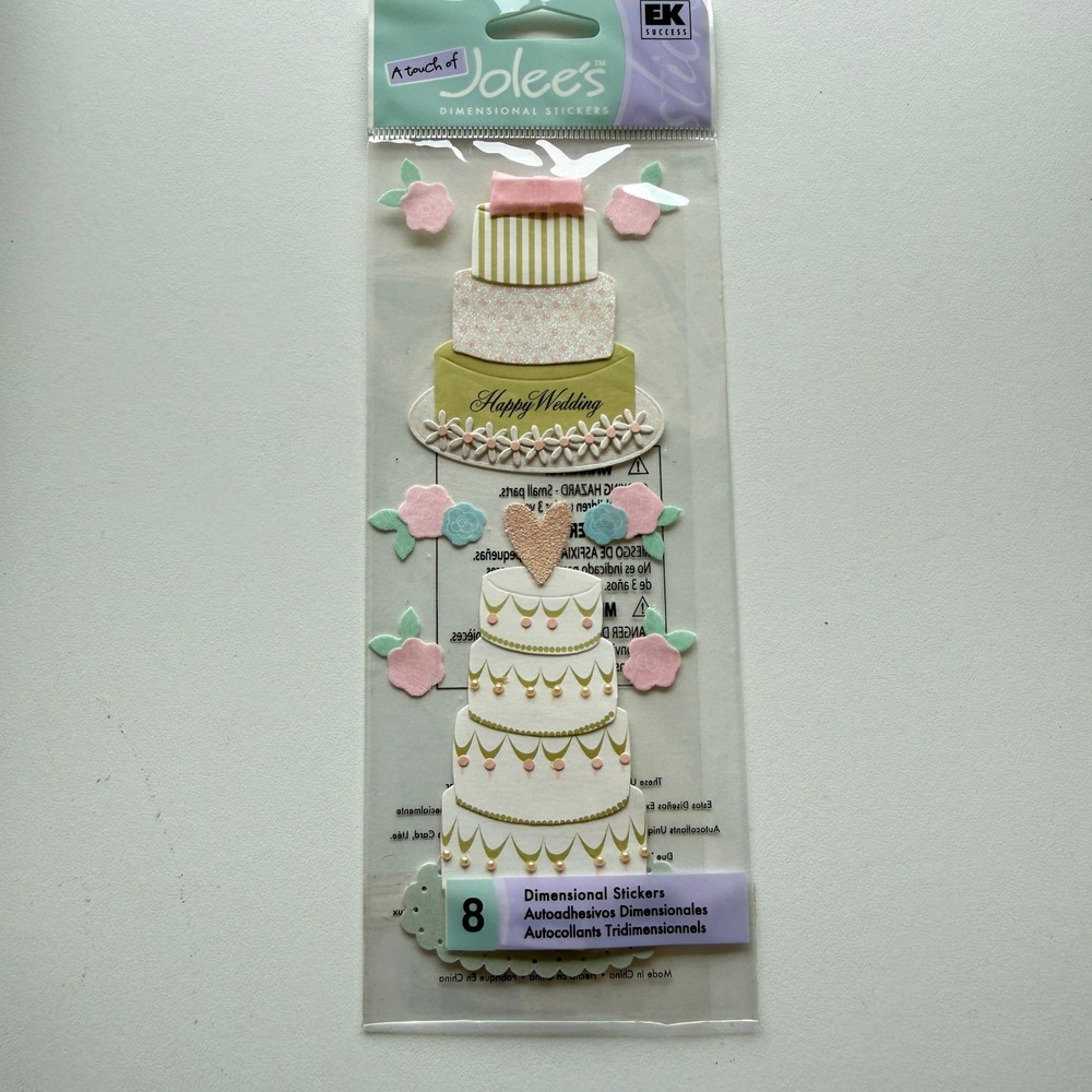 Jolee's Boutique Dimensional Wedding Cake Stickers EK Success SPJJ046 8pc